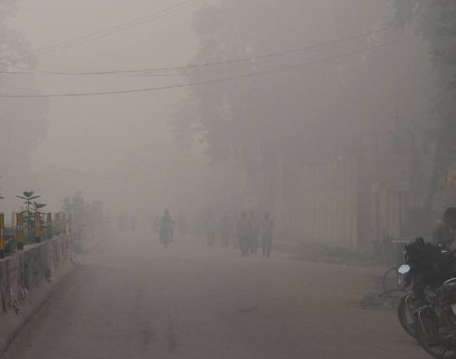 धुंध व कोहरे के साथ ठंड ने दी दस्तक - Cold knock with mist and mist
