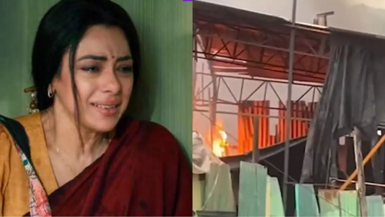 अनुपमा के सेट पर लगी आग, सब कुछ जलकर हुआ राख, क्या सेफ हैं Rupali Ganguly?  | Mumbai Anupamaa TV show Set Catches Fire in Goregaon Film City is Rupali  Ganguly safe