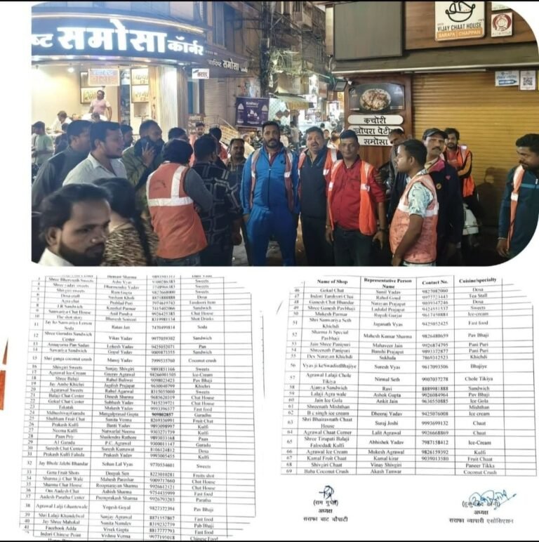 इंदौर के सराफा चौपाटी में लगेंगी सिर्फ ये 69 दुकानें, बैठक के बाद दुकानों के नाम तय, निगम का अमला तैनात