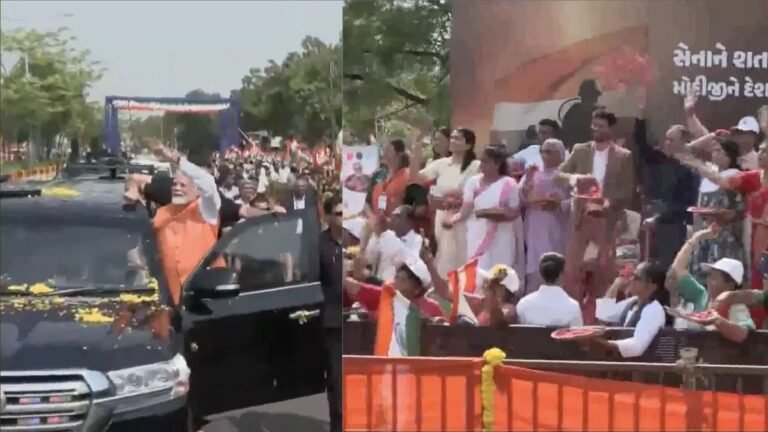 गुजरात दौरे पर PM मोदी का वडोदरा में भव्य स्वागत, कर्नल सोफिया कुरैशी के परिवार ने की पुष्पवर्षा