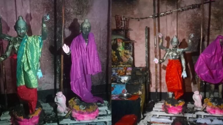 बांग्लादेश में हिंदुओं के खिलाफ हिंसा जारी, इस्कॉन मंदिर पर हमला, तोड़फोड़ के बाद मूर्तियों में लगाई आग