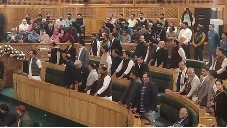 जम्मू-कश्मीर विधानसभा में अनुच्छेद 370 को लेकर हंगामा