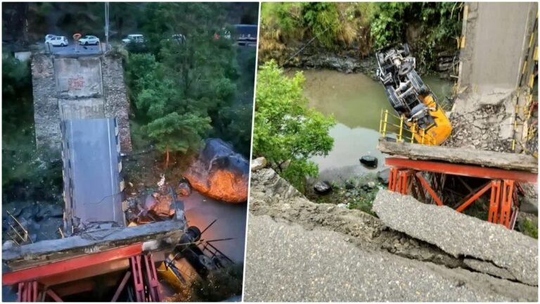 हिमाचल प्रदेश के कुल्लू में सीमेंट से भरे ट्रक का भार नहीं सह पाया पुल, आधी रात भरभराकर गिरा, हाईवे पर बंद हुई आवाजाही