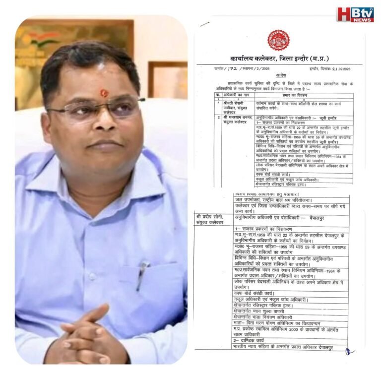 सीलिंग की जमीन गलत तरीके से प्राइवेट पार्टी के नाम करने वाले जूनी इंदौर एसडीएम प्रदीप सोनी को कलेक्टर ने हटाया, एचबीटीवी न्यूज के खुलासे के बाद कॉलोनी सेल का प्रभार भी छीना