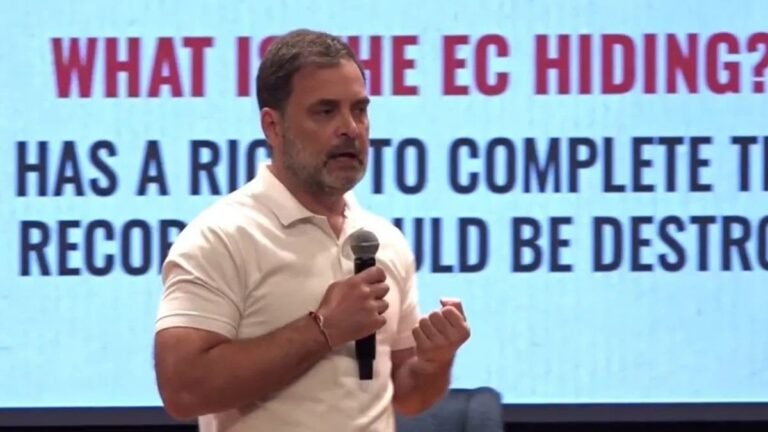 लोकसभा में नेता प्रतिपक्ष राहुल गांधी ने चुनाव आयोग को घेरा, फिर लगाया वोट चोरी का आरोप, अलग-अलग दिन चुनाव पर भी उठाए सवाल