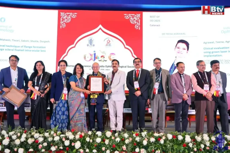 स्कूल ऑफ एक्सीलेंस फॉर आई की डॉ.टीना अग्रवाल को राष्ट्रीय सम्मान, जटिल मोतियाबिंद सर्जरी  के बाद लेंस प्रत्यारोपण पर किया है शोध