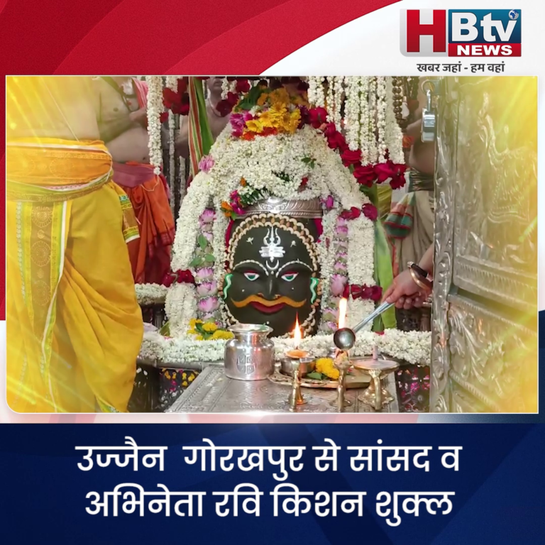 उज्जैन...महाकालेश्वर की भस्म आरती में शामिल हुए रवि किशन