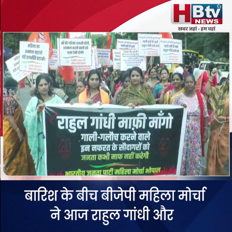 भोपाल...बीजेपी महिला मोर्चा ने राहुल गांधी और कांग्रेस पार्टी के खिलाफ किया प्रदर्शन