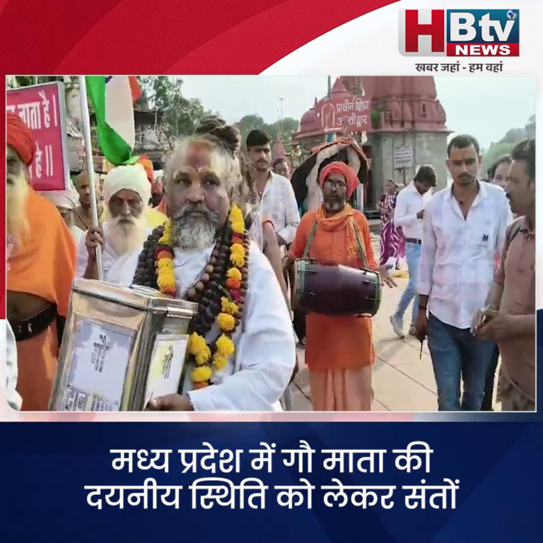 उज्जैन.. गौ माता की दयनीय स्थिति को लेकर संतों ने किया प्रदर्शन
