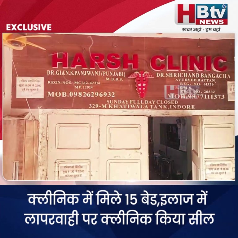 INDORE–क्लीनिक में मिले 15 बेड..इलाज में लापरवाही पर क्लीनिक किया सील....
