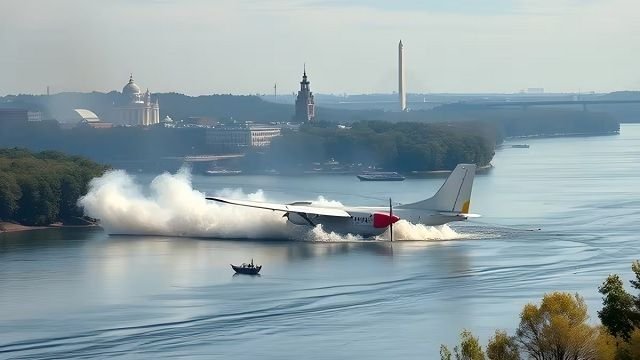 वॉशिंगटन डीसी में विमान और हेलीकॉप्टर की टक्कर: पोटोमैक नदी में गिरा विमान