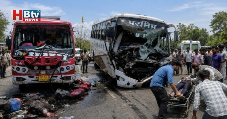 Raisen-Bhopal National Highway पर बड़ा हादसा, दो बसों की टक्कर में पांच की मौत, 35 यात्री घायल