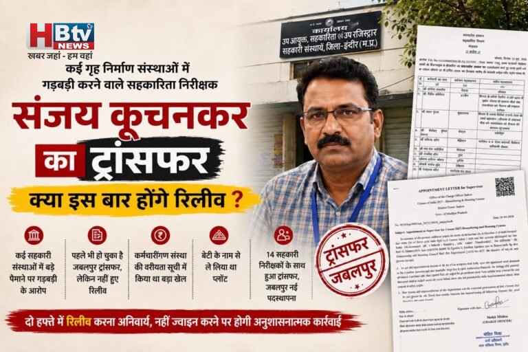 कई गृह निर्माण संस्थाओं में गड़बड़ी करने वाले सहकारिता निरीक्षक संजय कूचनकर का ट्रांसफर, क्या इस बार होंगे रिलीव