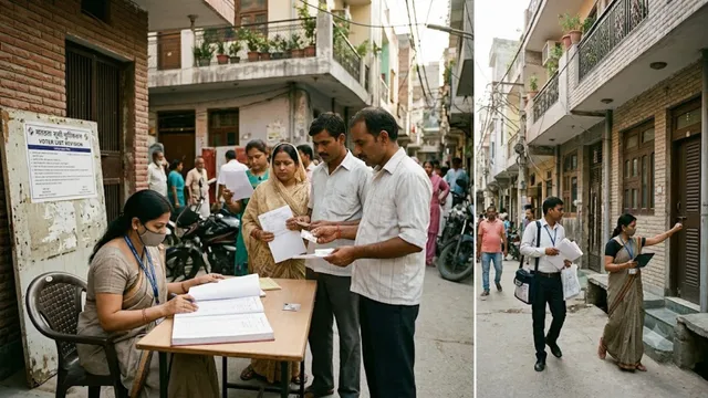 दिल्ली ड्राफ्ट वोटर लिस्ट जारी: 47.7 लाख नाम बाहर, 30 सितंबर तक ऐसे जुड़वाएं अपना नाम 1 दिल्ली ड्राफ्ट वोटर लिस्ट जारी होने के बाद मतदाता सूची की जांच करते अधिकारी