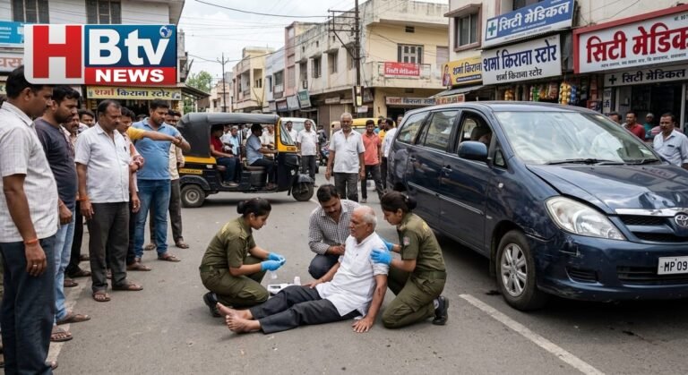 इंदौर हादसा में इनोवा की चपेट में आए लोग