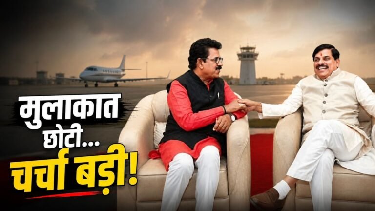 इंदौर एयरपोर्ट पर सीएम मोहन यादव और सांसद शंकर लालवानी