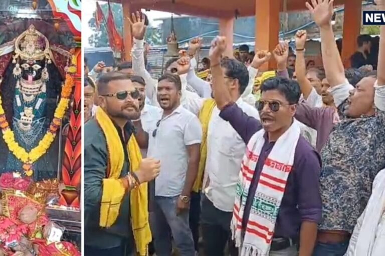 बैतूल में मां चंडी मंदिर विवाद के दौरान आदिवासी समाज का बलि प्रदर्शन