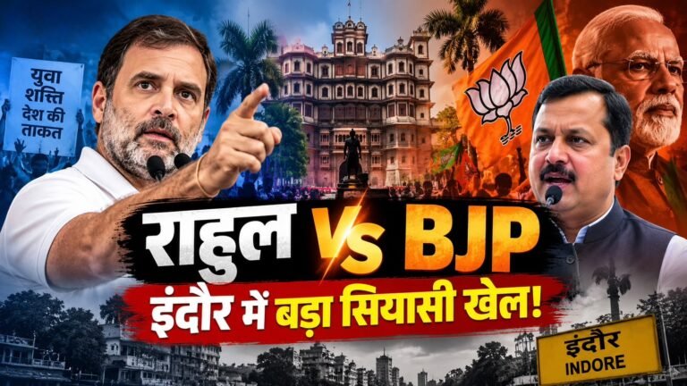 राहुल गांधी और भाजपा नेताओं के युवा कार्यक्रम का दृश्य