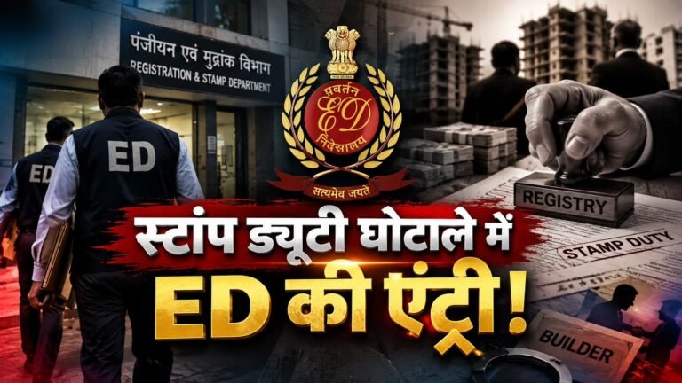 स्टांप ड्यूटी घोटाले की जांच में ईडी का नोटिस जारी करते अधिकारी