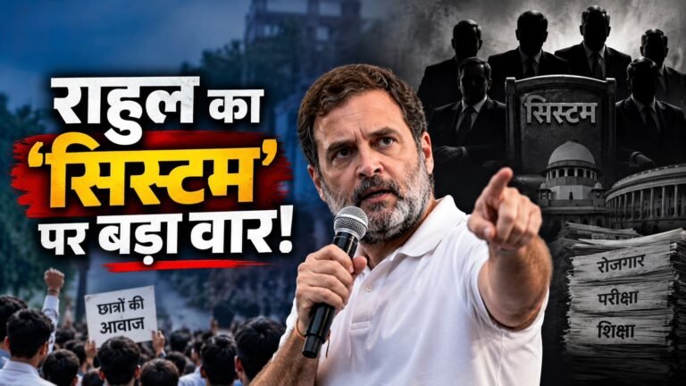 राहुल गांधी छात्रों के साथ इंदौर में कार्यक्रम के दौरान