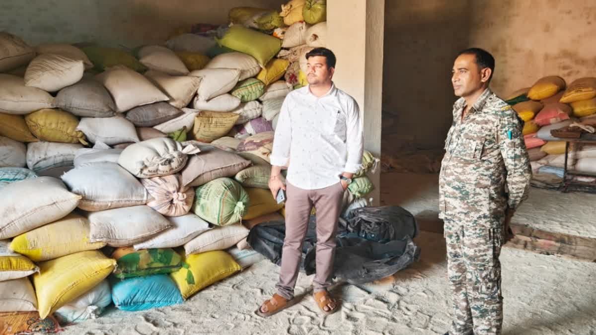 शिवपुरी में सरकारी चावल जब्ती और रियांशी ट्रेडिंग कंपनी के गोदाम की छवि