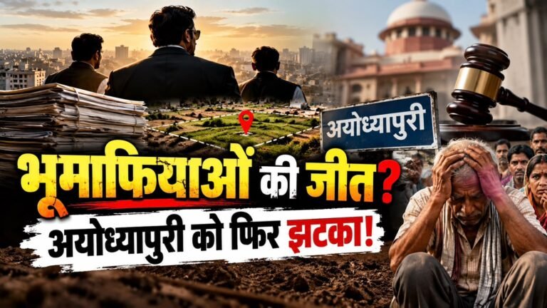अयोध्यापुरी जमीन विवाद से जुड़ी कोर्ट की सुनवाई का दृश्य