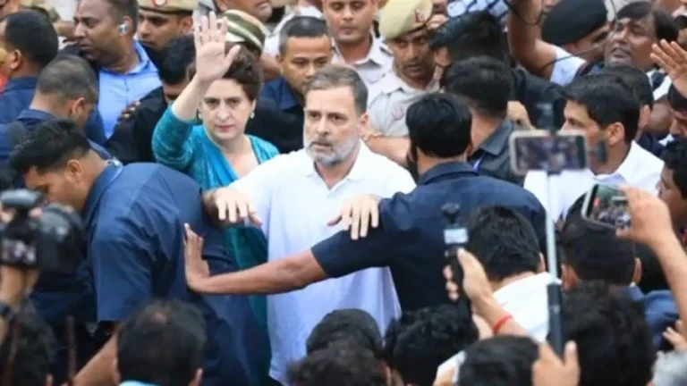 राहुल गांधी नेतृत्व में चलो दिल्ली मार्च के दौरान विरोध प्रदर्शन